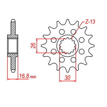 MTX 1269 Hornet Lightweight Steel Front Sprocket #520 (520 Conversion)