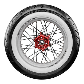 Avon Cobra Chrome 140/90B16 White Wall Rear Tyre (77H Rating) AV92