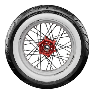 Avon Cobra Chrome MT90B16 (130/90B16) White Wall Rear Tyre (74H Rating) AV92