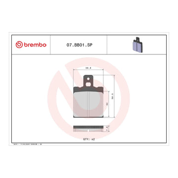 Brembo Prime Brake Pad Sinter Rear 07BB01SP