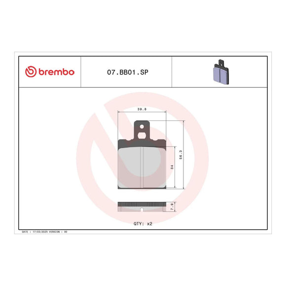 Brembo Prime Brake Pad Sinter Rear 07BB01SP