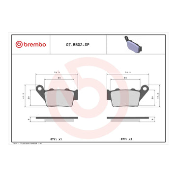 Brembo Prime Brake Pad Sinter Rear 07BB02SP