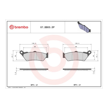 Brembo Prime Brake Pad Sinter Rear 07BB03SP