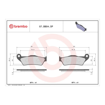 Brembo Prime Brake Pad Sinter Rear 07BB04SP