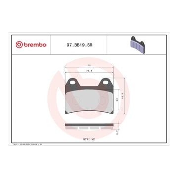Brembo Xtra Brake Pad Sinter Front 07BB19SR
