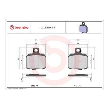 Brembo Prime Brake Pad Sinter Rear 07BB20SP
