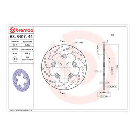Brembo Prime Brake Disc Serie Oro Rear 68B40744