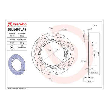 Brembo Prime Brake Disc Serie Oro Front 68B407A5