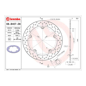 Brembo Prime Brake Disc Serie Oro Front 68B407D6