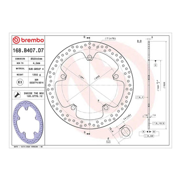 Brembo Prime Brake Disc Serie Oro Front 68B407D7