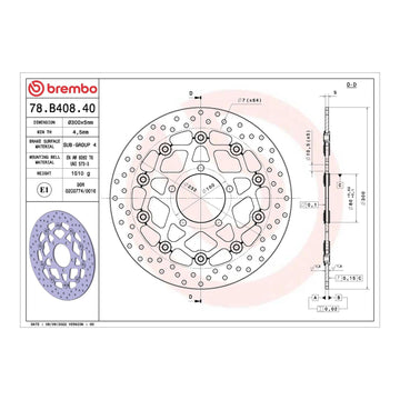 Brembo Prime Brake Disc Serie Oro Front 78B40840