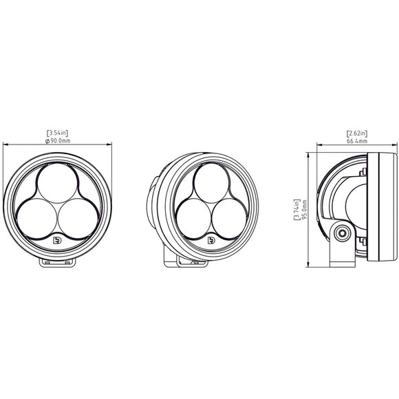Denali D3 LED Driving Light - DataDim™ Technology - Single