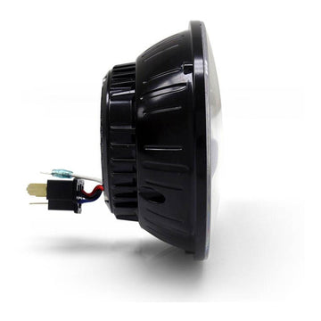 Denali M5 E-Mark LED Headlight Module - 5.75 Round, Black Chrome