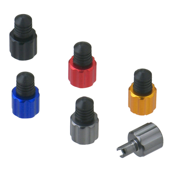 DRC Air Valve Caps with Valve Wrench (2 Pack) - Titanium