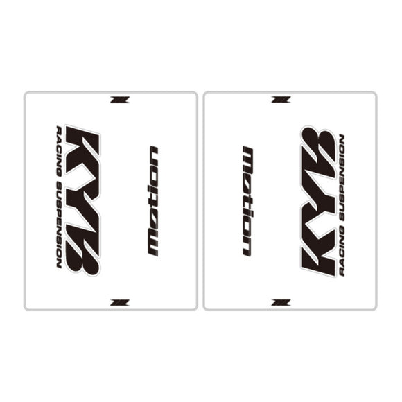 DRC Motion Front Fork Outer Decals- KYB 14 - Clear/Black/White