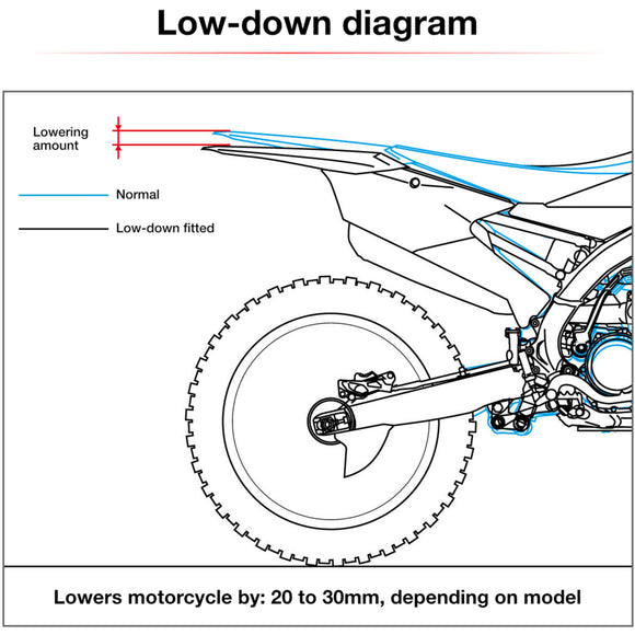 Zeta RSL Low Down Link -30mm - Suzuki DR-Z400S / DR-Z400E / DR-Z400SM - Red
