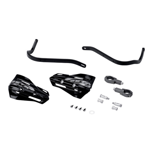 Zeta Armour XC Handguard Kit for 28.6mm Handlebars - Black / Black