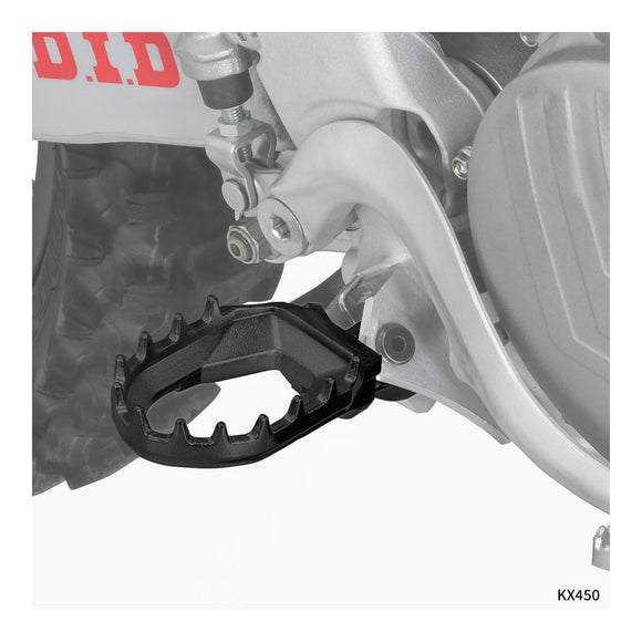 Zeta Max Foot Pegs - Kawasaki KX - Black