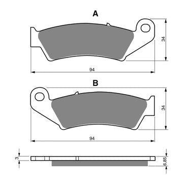 GOLDfren Brake Pads Sintered Sports GF041 - S3