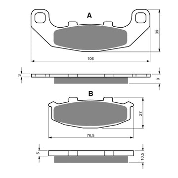 GOLDfren Brake Pads Sintered Sports GF044 - S3 (PH60)
