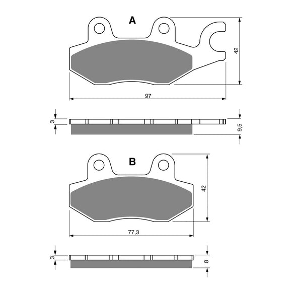 GOLDfren Brake Pads Sintered Sports GF088 - S3 ( PH203 )