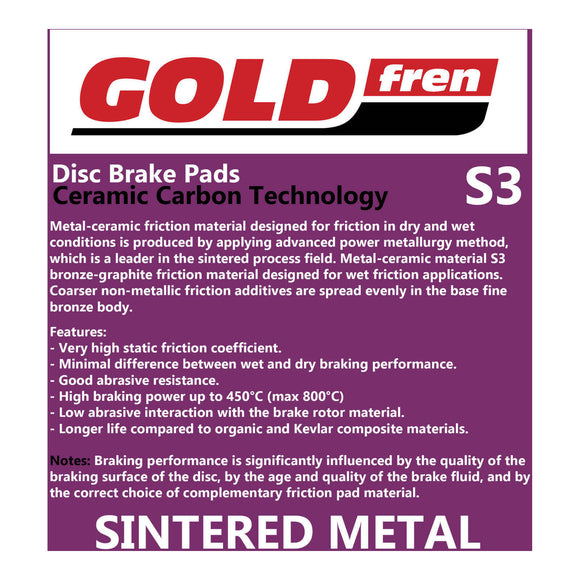 GOLDfren Brake Pads GF172 - S3