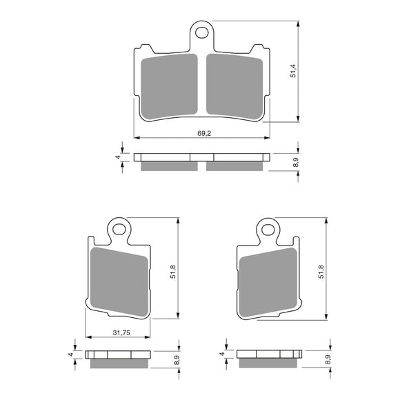 GOLDfren Brake Pads Sintered Sports GF298 - S3 ( PH431 )