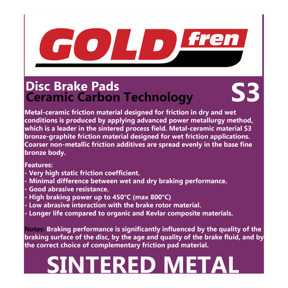 GOLDfren Brake Pads GF299 - S3