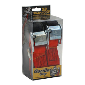 Gorillas Grip Tie Down 38mm S-Hook - Black / Red Loop