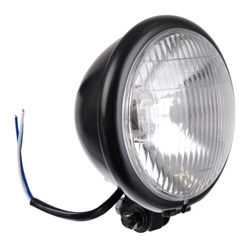 Whites Headlight Bates 5 3/4 Bottom Mount H4 60/55W Black