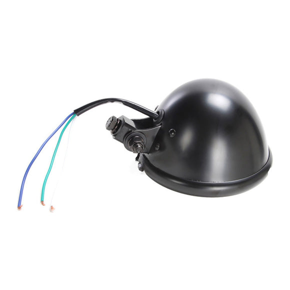 Whites Headlight Bates 5 3/4 Bottom Mount H4 60/55W Black