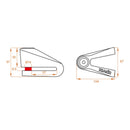 Kovix KVZ2 Disc Lock Orange 14mm Pin with Reminder Cable