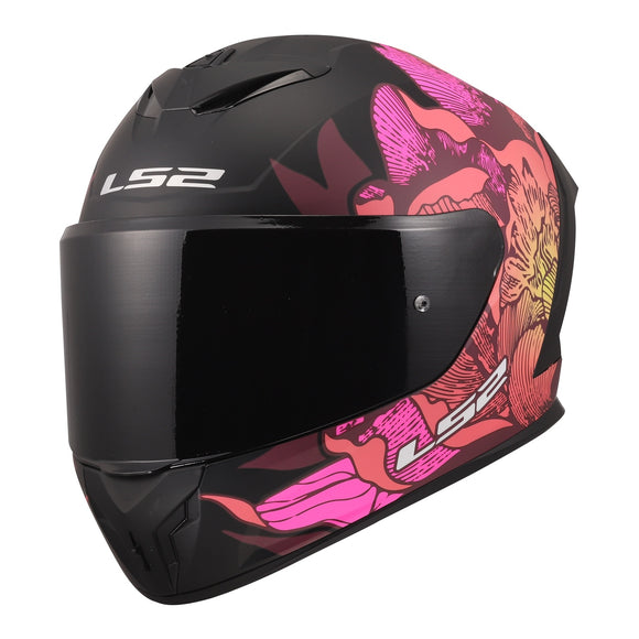 LS2 FF820 Rapid III Popppies Helmet - Black / Pink