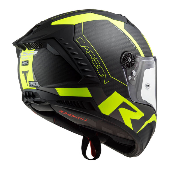LS2 FF805C Thunder Carbon Helmet -  Matte Carbon / Hi-Vis Yellow