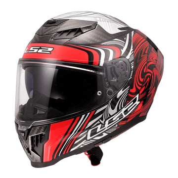 LS2 FF807 Dragon Carbon Enthum Helmet - Black / Red 06