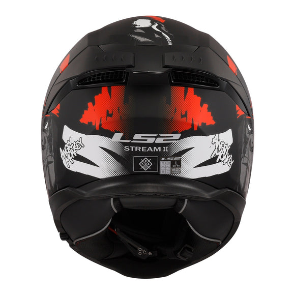 LS2 FF808 Stream II Angry Monkey Helmet - Matte Black / Red 06
