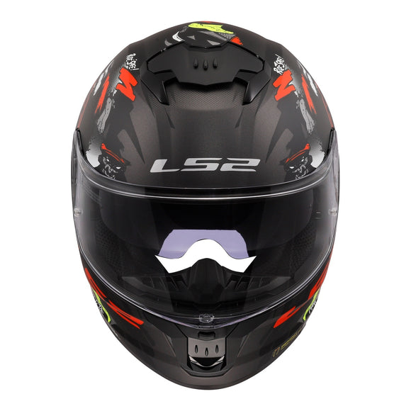 LS2 FF808 Stream II Angry Monkey Helmet - Matte Black / Red 06