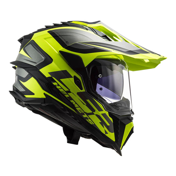 LS2 MX701 Explorer Alter Helmet - Matte Black / Hi-Vis Yellow 06