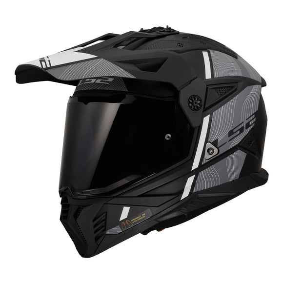 LS2 MX702 Pioneer II Hill Helmet - Matte Black / White 06