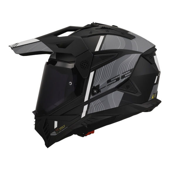 LS2 MX702 Pioneer II Hill Helmet - Matte Black / White 06