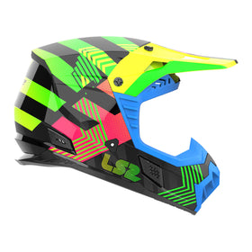 LS2 MX706J COZ Chromatic Helmet - Black / Hi-Vis Pink