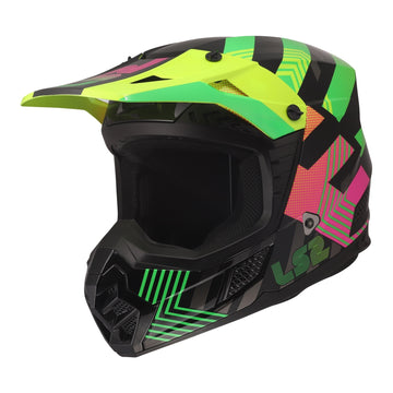 LS2 MX706J COZ Chromatic Junior Helmet - Black / Hi-Vis Pink