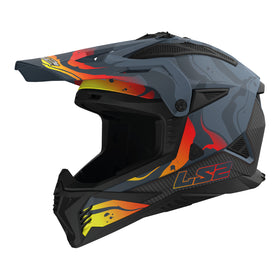 LS2 MX708 Fast II Wash Helmet - Dark Grey / Red 06