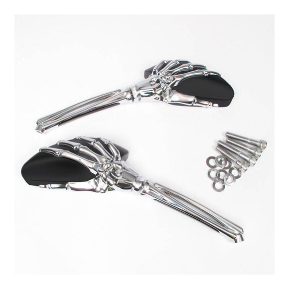 Whites Mirror Universal Skeleton Hand Chrome/Black HD (Pair)