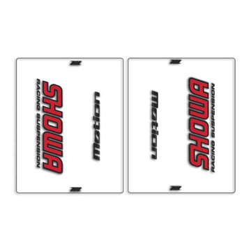 DRC Motion Front Fork Outer Decals- Showa - Clear/Red/Black