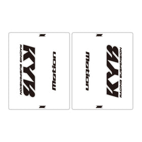 DRC Motion Front Fork Outer Decals- KYB 14 - Clear/Black/White
