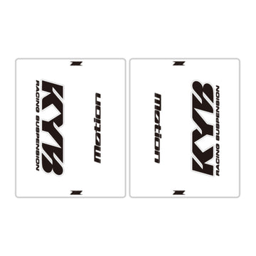 DRC Motion Front Fork Outer Decals- KYB 14 - Clear/Black/White