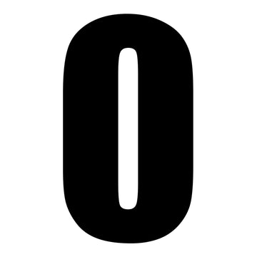 Whites Race Number - Black #0 (10 Pack)