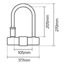 OXFORD MAGNUM U-LOCK (170X285MM) WITH BRACKET