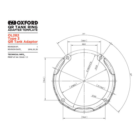 Oxford Quick Release Bike Adaptor - Type 3 (Honda)